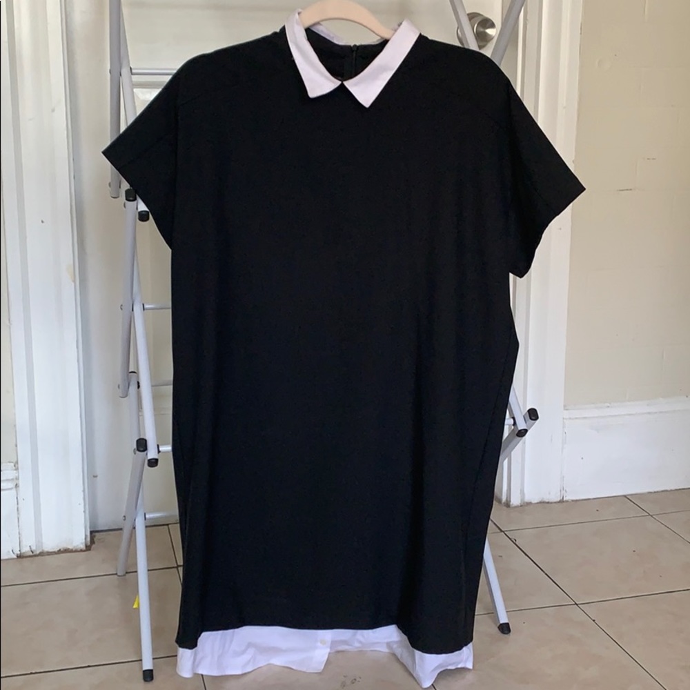 Zara basic black t-shirt dress